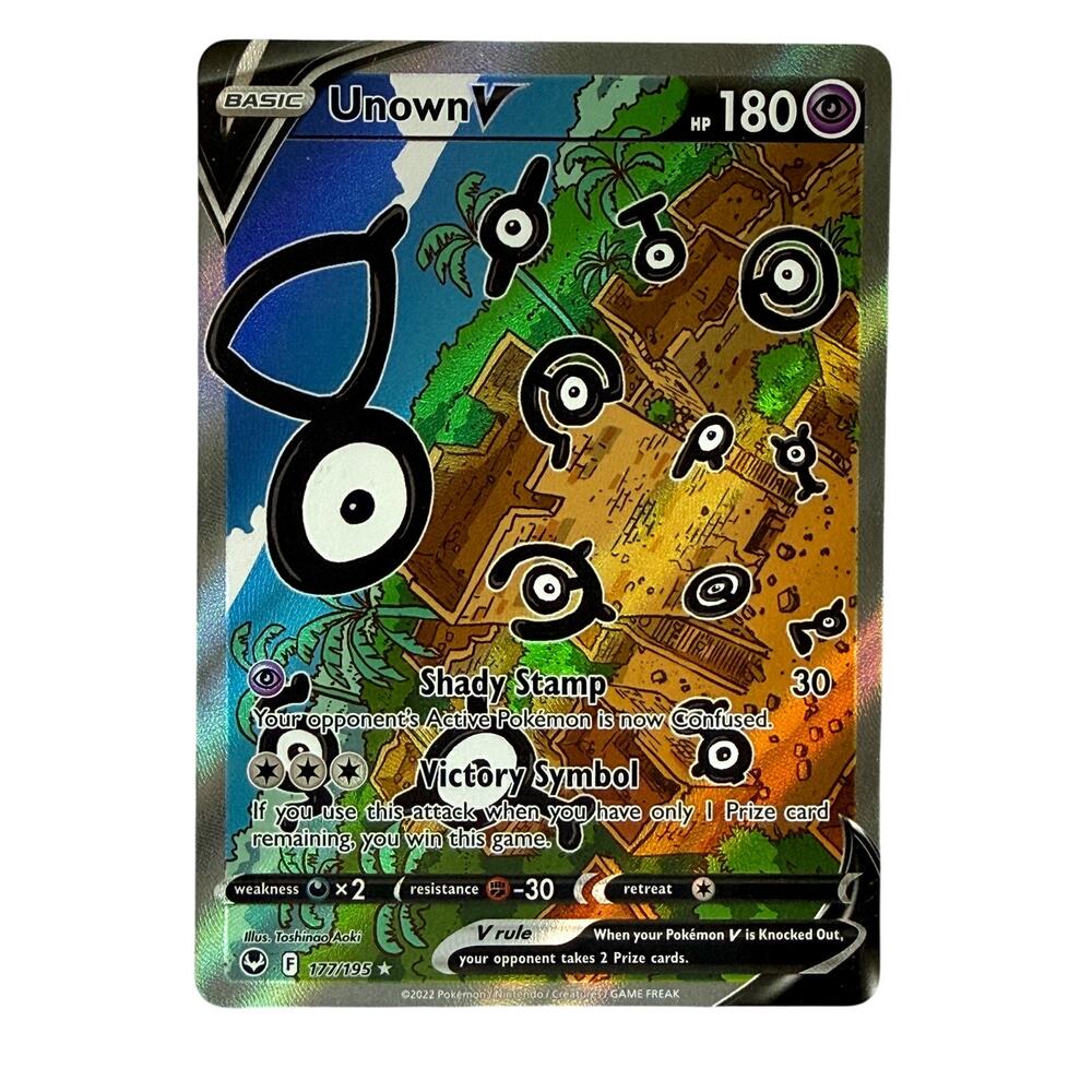 Pokémon TCG Unown V 177/195 Silver Tempest 2022 Full Art Holo Ultra Rare NM-MT